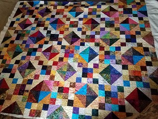 Three hours later Buckeye Beauty is quilted.  This is a big one!