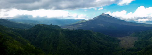 mountain clouds blue green landscape view trale indonesia bali mountbatur volcano
