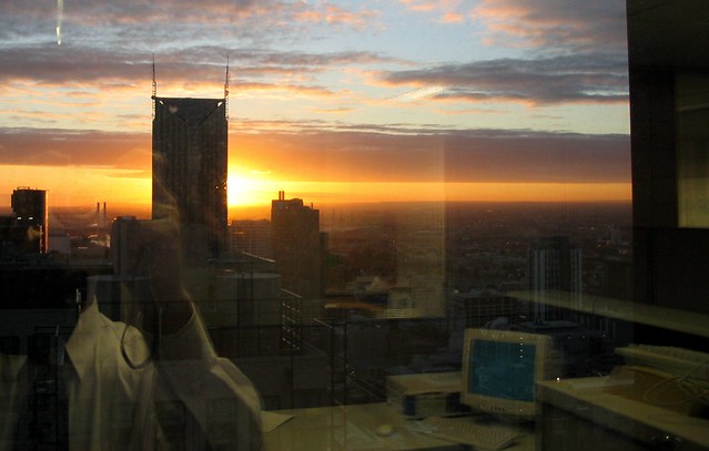 Sunset over the city (October 2003)
