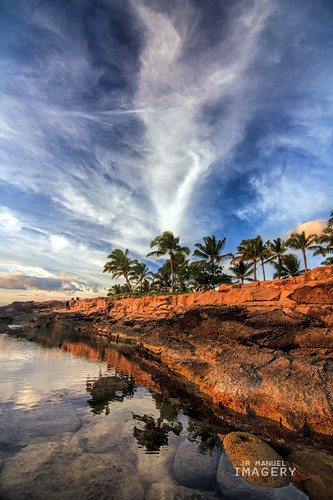 sunset clouds hawaii colorful oahu scenic skyward kolina