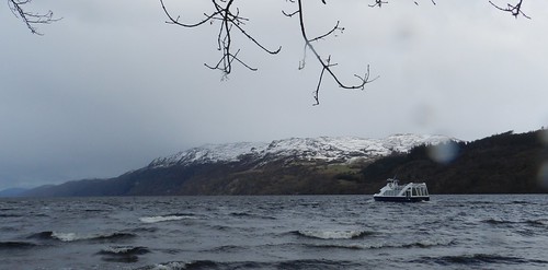 loch ness caledonian canal vessel cruise choppy stormy wet cold grey low view waves rain wind march allanmaciver
