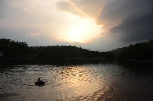 sunset sky people mountain water river landscape thailand chaingmai maetwang