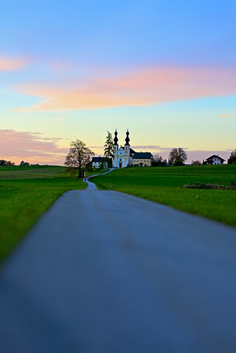sunset church austria