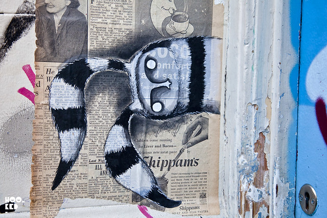 London street art paste-ups by artist Midge