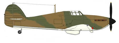Hawker Hurricane Mk I, 4/27/1939-6/5/1940 dH 2-position prop, "B" pattern camo, starboard profile, 1/2 white underside, v.10