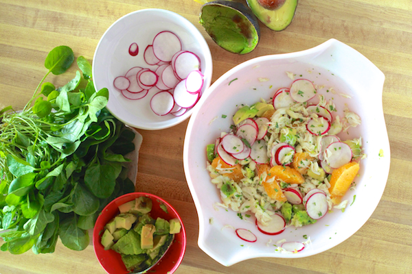 Simple & fresh Crab, Radish & Avocado Salad by TheNoshery.com