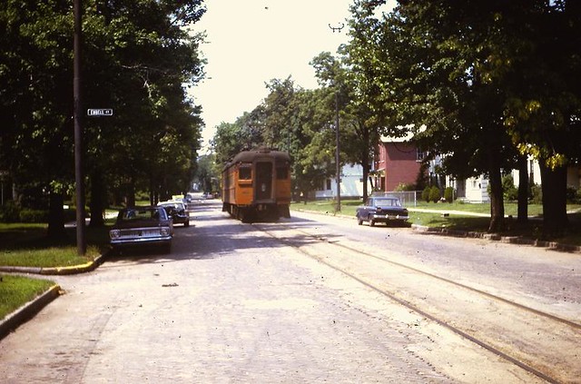 South Bend, IN - South Shore RR on La Salle St. at Embell Ct.- 1969