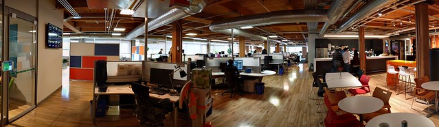 Interior panoramic shot of the offices of Mozilla in Toronto.