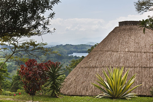 uganda kibale ndali lake nkuruba cottage thatch landscape