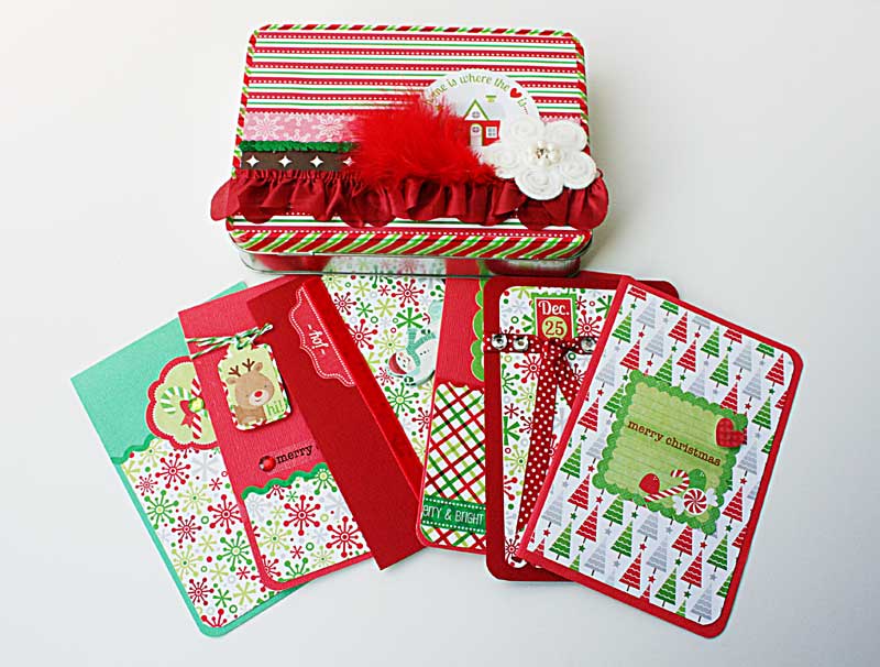 Upcycled-tin-box-of-Christmas-cards