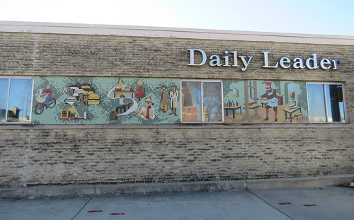 mural mosaic newspeper smalltown downtown pontiac illinois route66