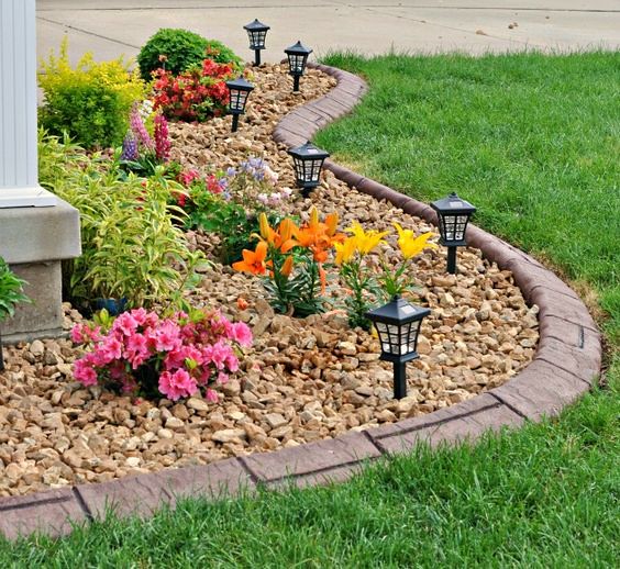 How To Decorate Flowerbeds with Pebbles and Rocks