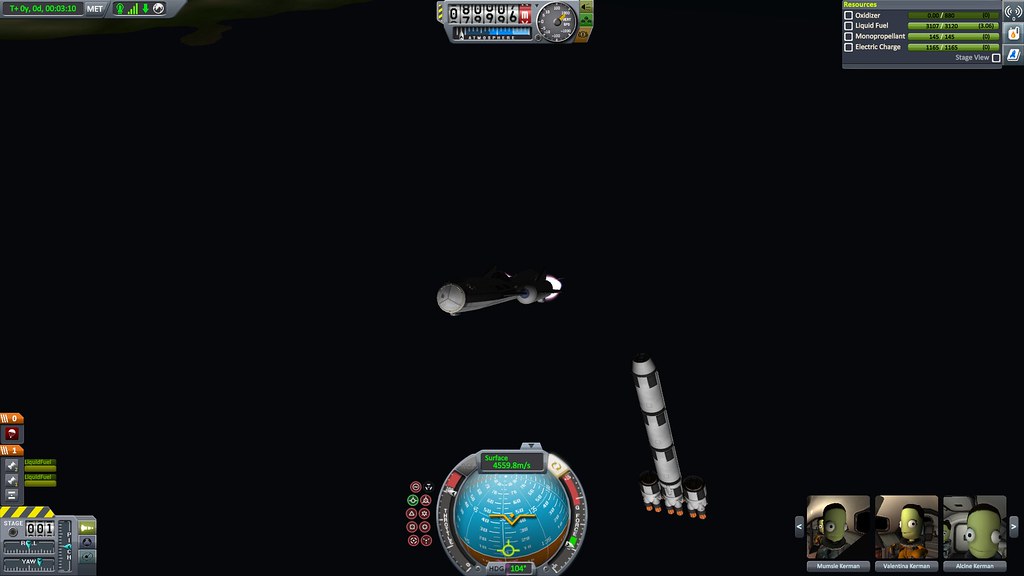 Booster separation. The Knight's doing the rest herself.