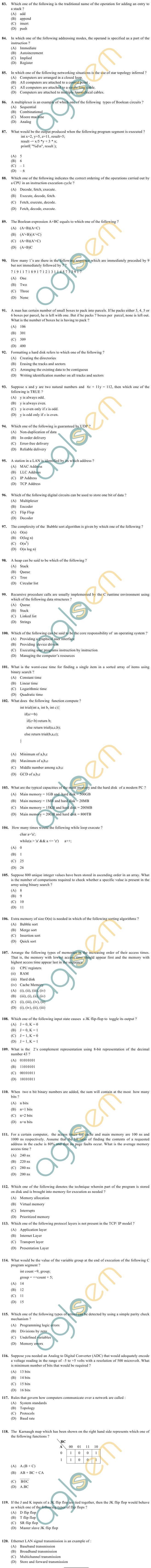 OJEE 2013 Question Paper for LE MCA