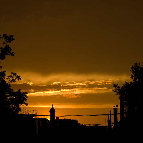 sunset sky orange cloud church clouds gold montreal mileend