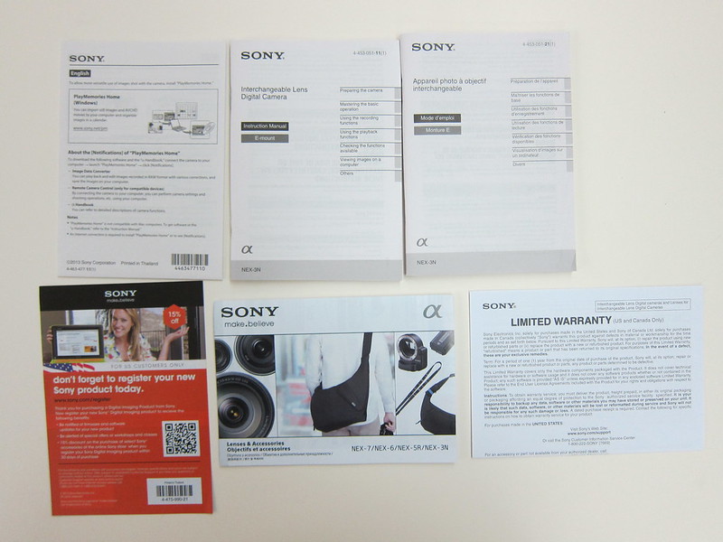 Sony NEX-3N - Booklets