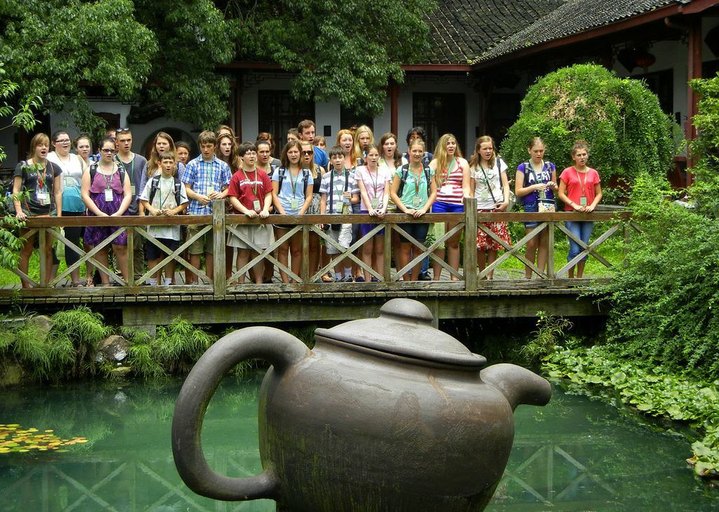 Sacramento Children's Chorus at a tea village near Hangzhou