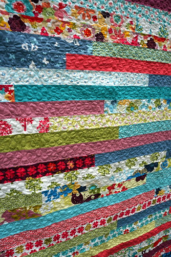 Jelly Roll Race Quilt Quilting