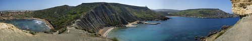 panorama ghajntuffieha beach sandybeach gnejna karraba malta peninsula