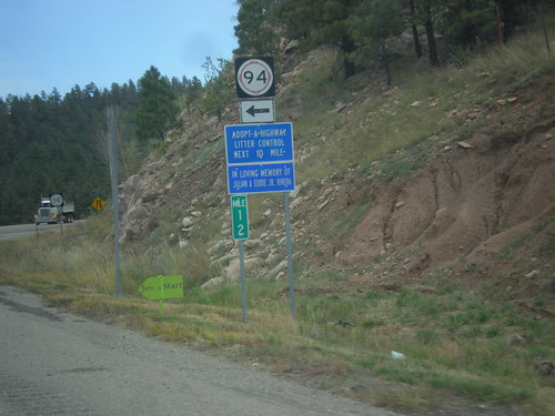 newmexico sign intersection shield milemarker sanmiguelcounty nm518 nm94