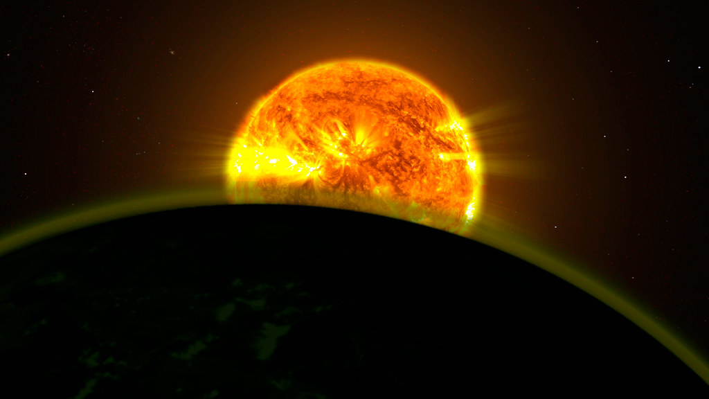 Hubble traces faint signatures of water in exoplanet atmospheres (artist's illustration)