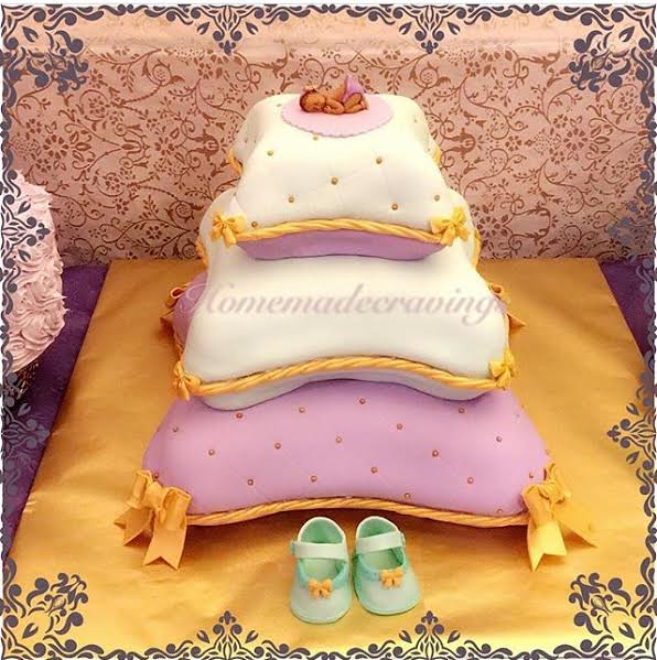 Three Tier Pillow Cake by Luisa Belliard of HomemadeCravings LS
