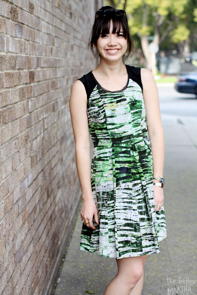 Green and Black Dress