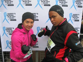 Mei and Arlene before the race. Looking crazy.