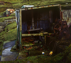 Fishermen's huts, Porth Ysgaden, Velvia 50 5x4