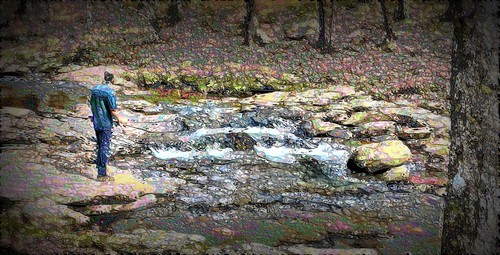 water rocks creek person texture abstract