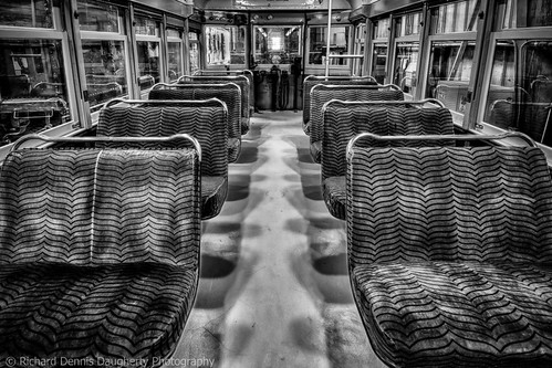 california railroad blackandwhite monochrome museum trolley interior wideangle railcar hdr trolleycar perris orangeempirerailwaymuseum tonemap