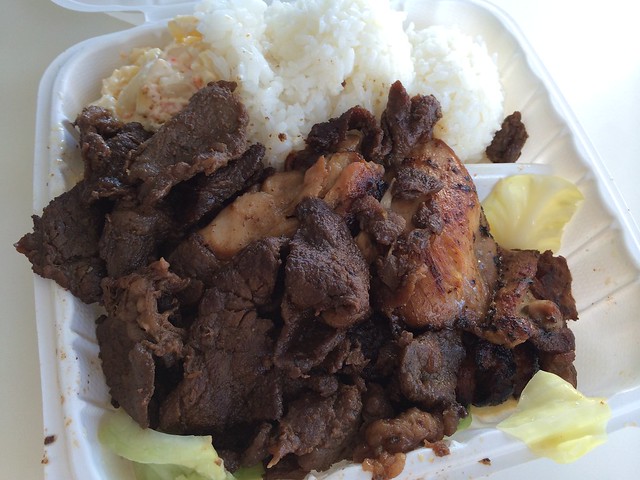 Chicken and beef combo plate - Ono Hawaiian BBQ