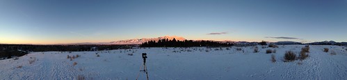 winter sunset panorama snow cold beautiful landscape montana bozeman panoramic bridger