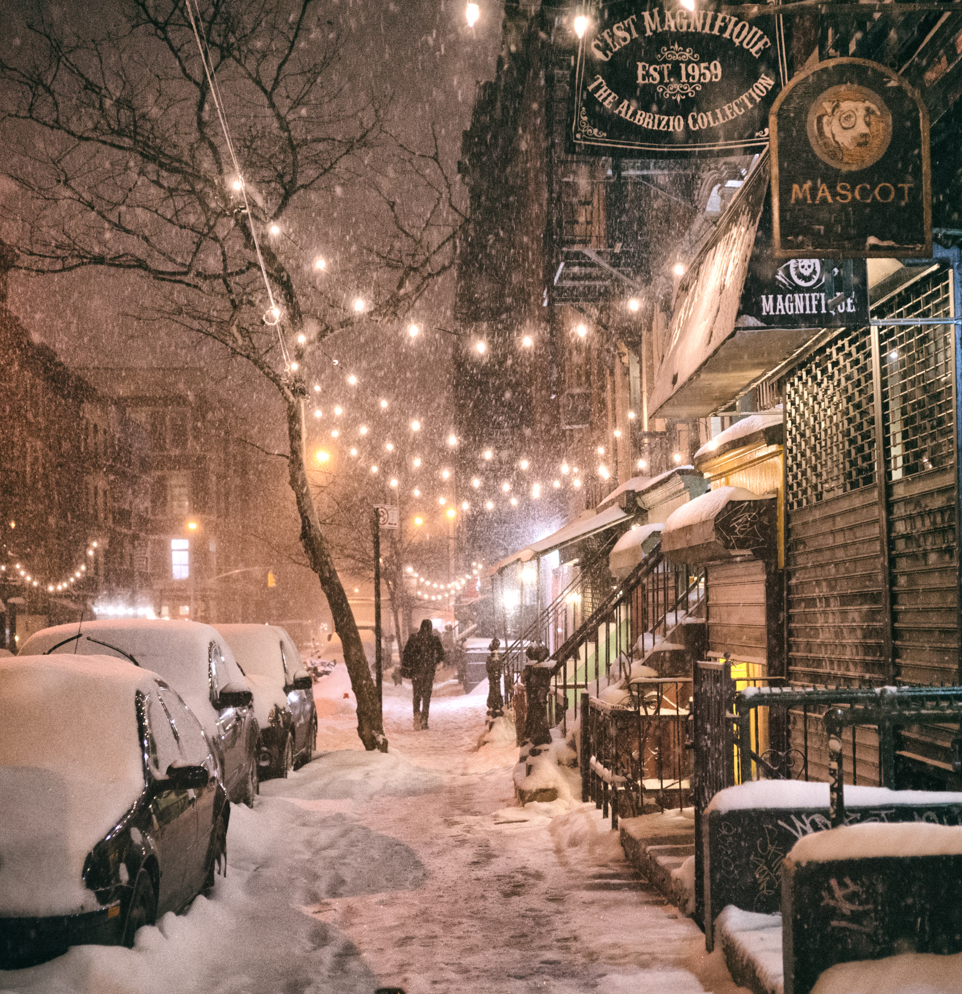 New York City - Snow - Janus - East Village Lights