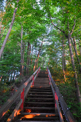 sunset mi stairs woods unitedstates michigan lakeside threeoaks