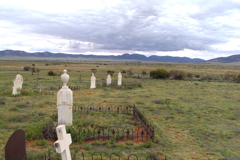 A lonely cemetery on the Australian plains