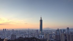 從象山看台北101日落
