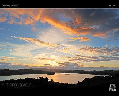 sunset sky sun water clouds reflections samsung inlet bigsky nx pauatahanui tomraven aravenimage q12014
