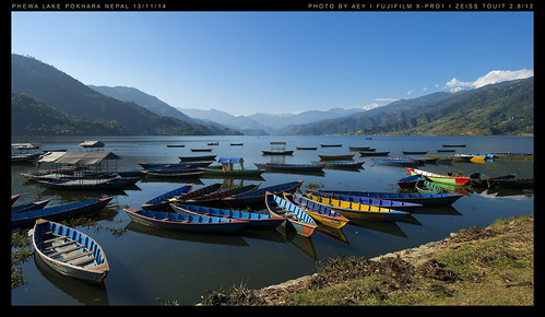 nepal lake landscape boat pokhara phewa fujifilmxpro1 zeisstouit2812