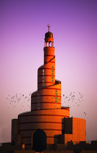 sunset birds spiral 22 flying photographer purple minaret center explore feb islamic doha qatar glynne pritchard 304 2014 explored