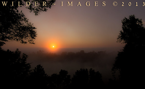 park sunset silhouette fog sunrise river tennessee military national valley overlook shiloh
