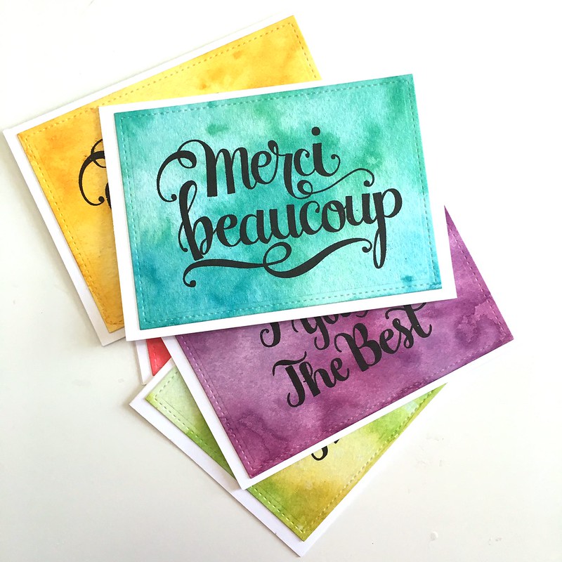 Colorful thank you cards