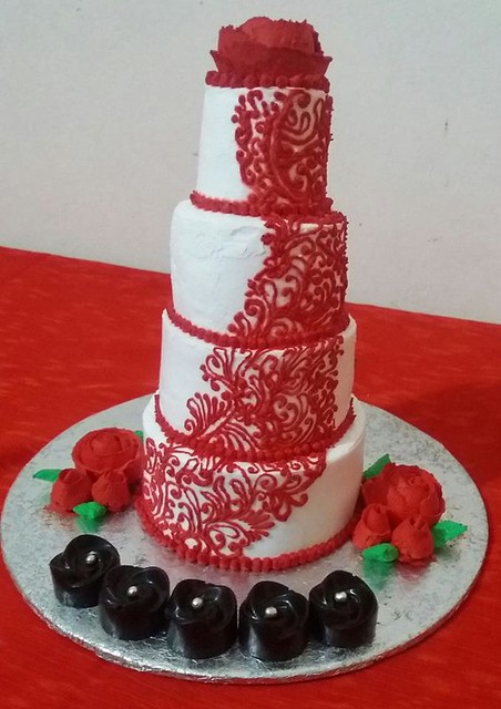 Mini 4 Tier Wedding Themed Cake by Ghania Zafar of Bakilush Baker