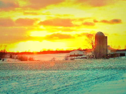 trees winter light sunset ohio sky usa cloud sun white snow tree weather clouds barn rural landscape geotagged photography midwest skies farm country barns january geotag cloudporn app smalltown facebook 2014 clintoncounty handyphoto mobileography phoneography iphone4 iphonephoto prohdr iphoneography iphoneedit snapseed jamiesmed