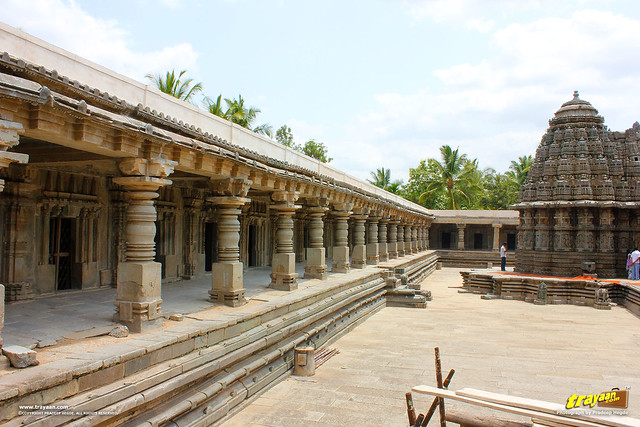 South Colonnade of the cloistered corridor at Keshava temple courtyard, Somanathapura, Mysore district, Karnataka, India