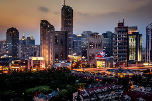 china sunset colour night skyscraper lights asia cityscape shanghai 上海 hongqiao nex6 e24f18za nex6night