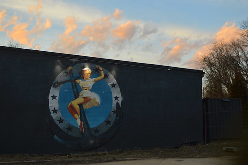 art asheville nc northcarolina sailor pinup anchor mural painting sunset rad riverartsdistrict