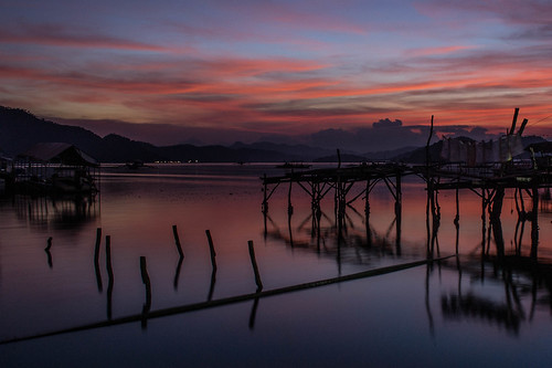 sunset sky water night islands asia cloudy harbour philippines southeast coron elnido palawan calamian busuangaisland
