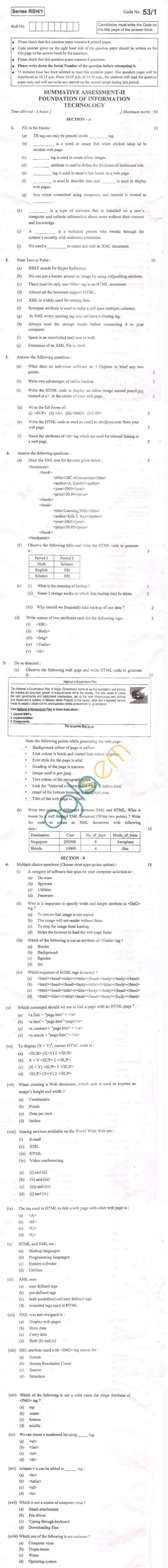 CBSE Board Exam 2013 Class X Question Paper - Foundation of Information Tecnology
