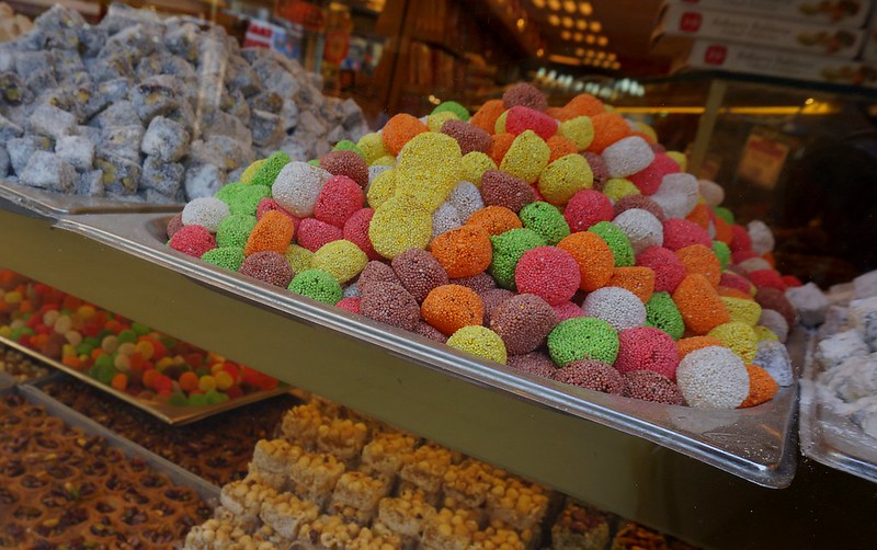 More sweets available at a Turkish delight shop in Istanbul, Turkey 